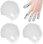 100Pcs Nail Polish Remover, Nail Foil Wraps for Soak Off Gel Polish Remover with Pre-attached Lint Free Cotton Pads for Fingers & Toes