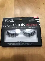 1 PAIR ARDELL FAUX MINK EYELASHES - WISPIES BLACK STRIP LASHES - EL 5236