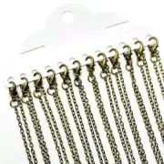 12 or 72 Pieces: 17 7/8" Pre-made Bronze Necklace Chains - US Seller