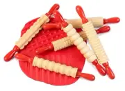 Easy Grip Rolling Pins (x6) Kids Wooden Crafts Paint Dough Tools Play Toys Learn