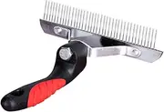 Large Dog Hairdressing Comb Non Slip Handle Pet Grooming Brush for Cleaning Supplies for Tangled and Deciduous Hair Convenient Storage with Tail Hanging Black