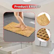 Bamboo Bath Mat Wood Water Resistant Shower Mat for Office Hallway Kitchen