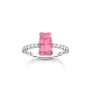 Buy Ring with pink mini Goldbear and stones silver by THOMAS SABO Australia online - THOMAS SABO Australia