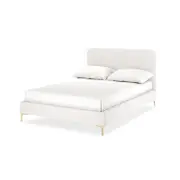 Cammie Bouclé Bed Frame - Cream White