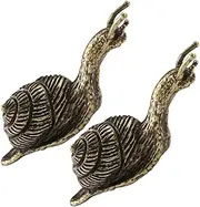 GARVALON Snail Figurine Set Brass Snail Craft Ornament Vintage Statue for Home Decor