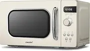COMFEE' Retro Style 800w 20L Microwave Oven with 8 Auto Menus, 5 Cooking Power Levels, and Express Cook Button - Apricot Cream - CM-M202RAF(CM)