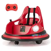 Costway 12V Electric Bumper Car 360° Spin Remote Control Ride on Car w/Light & Music Red