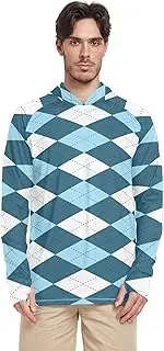 [Caihoyu] Men's Hooded Shirt Sun Protection Long Sleeve Hooded UPF 50+ Quick Dry Rashguard for Men, Fishing Shirts with Hood