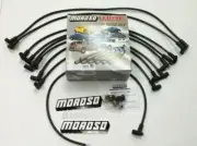 MOROSO SBC CHEVY 305 350 Spark Plug Wires HEI 90 Degree Boots (Over Valve Cover)
