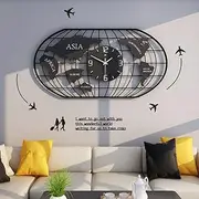 3D Acrylic World Map with Clocks Set - World Clocks World Clocks Wall Clocks Signs Continents Countries Wall Decoration/Murals 78 X 21 cm