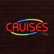 NEW "CRUISES" w/COLOR BORDER 30x12x1 INCH LED FLEX WINDOW/WALL INDOOR SIGN 30934