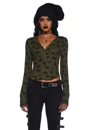 [Widow] Goth In Geometry Floral Top