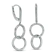 0.2 CT. T.W. Diamond Interlocking Circles Drop Earrings in Sterling Silver