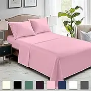 Rohi Pink Single Flat Sheet Microfibre – Ultra-Soft, Durable, and Hypoallergenic Flat Sheets for Standard and Oversized Mattress Flat Bed Sheet (Pink – 177 x 255cm)