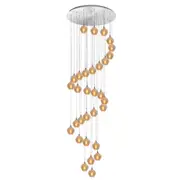 Harper LED 31L Spiral Glass Pendant Lights Amber | Marden Designer