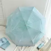 Sky Blue Gradient Automatic Folding Umbrella - Sun & Rain Protection for Wom