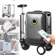 [BPKKLLSU] 20L Smart Riding Luggage, 3-Speed Adjustment, Load 110kg, Speed: 13 Km/h, One-Click Scaling+ Lift Up/Down,Removable Battery, with Reversing Function, for Travel/Storage Case,Black