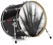 Decal Skin FITS 22" Bass Kick Drum Lightning Black HEAD NOT INCLUDED