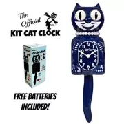 GALAXY BLUE LADY KIT CAT CLOCK 15.5" Glitter Free Battery USA MADE Kit-Cat Klock