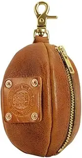 [WJAccs] Vintage Style Handmade Leather Rugby Ball Design Key Pouch, Genuine Cowhide, Earphone Case, Coin Purse, Key Holder