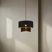 Aubrey Glamorous Fabric and Metal Pendant Light - Black or White, PL0278