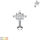 CZ Paved Starburst Lip Labret Conch Tragus Helix Daith Ear Cartilage Piercing