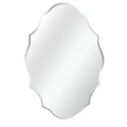 Beveled Silver Oval Wall Mirror Versatile Frameless Design for Vertical or Horizontal Display