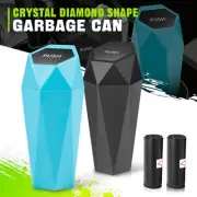 Crystal Diamond 3" 1/2 L Sky Blue/Matte Black 2XCompact Cup Holder Trash Can
