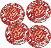 Generic 4 Pairs Chinese Style Paper Cutting Window Stickers Magpie Door Decals for Wedding Party Home Decor Lightweight Adhesive Dots Papercutting Art Festive Celebrations