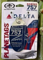 Planetags DELTA B757 Blue/White Combo Skin Tag