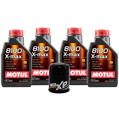 4L Motul 8100 X-MAX 0W40 Wix XP Filter Motor Oil Change Kit API SN (for: Honda)