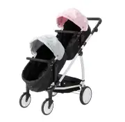 New Deluxe Tandem Double Pram Twin Stroller New Born Toddler Baby Jogger