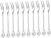 Didiseaon 10pcs of Cherry Blossom Design Forks Stainless Steel Dessert Forks for Snacks Appetizers