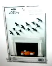 NEW NIP Halloween Wall Accents Art Black Birds 100 ct