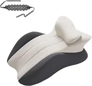 Discreet Wedge Pillow for Couples - Memory Foam Seat Cushion, Ergonomic Support Pillow for Couples, BedHead pad Stress for Intimacy Support (Black-Grey)