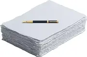 Handmade White Deckle Edge Blank Paper - 4x6 Inch Package of 50 - Mixed Media Loose Leaf Paper for Postcards, Invitations, Crafts and Announcements - Thick 150 GSM