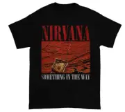 NIRVANA SOMETHING IN THE WAY NEW BLACK T-SHIRT
