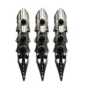 Set: Gemstone Armor Ring 3 Pcs - Black - One Size