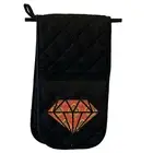 Carpet Diamond - Novelty Double Mitt Oven Gloves Double Kitchen Chef BBQ Mitts