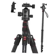 CT-10 Camera Tripod, 71" Foldable Aluminum Tripod & Monopod, 360°Ball Head