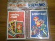 Lot of 2 Vintage WHITMAN Play Packs PAPER DOLL & SEWING CARDS