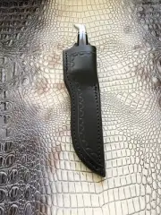 Fixed Blade Leather Knife Sheath Black for Buck 102 Woodsman black