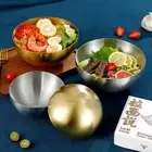 Gold Stainless Steel Fruit Salad Bowls Soup Rice Noodle Ramen Bowl Kitchen Table