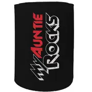 Alcohol Stubby Holder - My Auntie Rocks - Funny Novelty Birthday Gift Joke Beer Can Bottle
