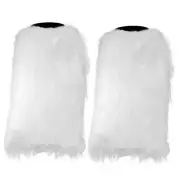 Boot Cuff Leg Warmers - Fluffy White Faux Fur Boots Warmer Cuffs For Women
