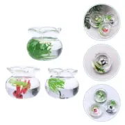 3 Pcs Micro Landscape Model Mini Toy Aquarium Tiny Fake Fish Bowl