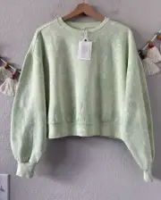 Anthropologie Daily Practice Oh So Good Mint Burnout Crewneck Pullover Lounge XL