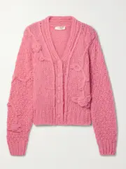 [LOVESHACKFANCY] LOVESHACKFANCY - Fabietto Alpaca-blend Cardigan - Pink - medium medium Pink