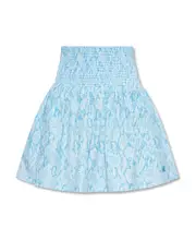 wide elasticated-band skirt FR36,FR40 Blue