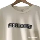 Volcom Tee MensLarge Blatter T-Shirt Off White Cream 100% Cotton $35 NEW
